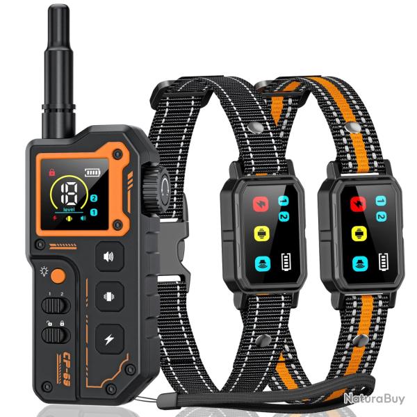 2 X Colliers Dressage Chiens tanche 1000m 3 Modes Rechargeable  Anti-Aboiement Toutes Tailles