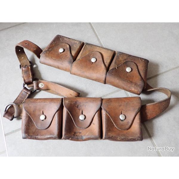 1946 Cartouchi�re 6 poches pour cyclistes, mitrailleurs. R�glementaire suisse. Rare