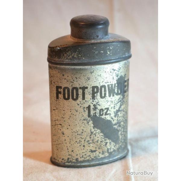 US ARMY - flacon bouteille m�tallique foot powder US  - WWII - ref COU24US013