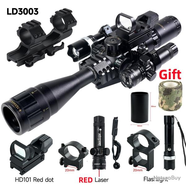 Lunette de vise optique rglable  4-16X44 SET C--RED LIVRAISON GRATUITE !!!