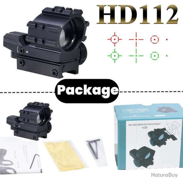 Vise optique pour fusil d'extrieur 3-9X32EG, rouge/vert -**Only HD112