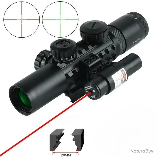 DulOptical-Lunette de vise laser ChlorAirsoft, 3-9x26EG red-laser LIVRAISON GRATUITE