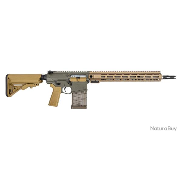 Carabine PSA Sabre-10A1 Billet 16" .308 Mid-Length w/Moss Green Receivers and Burnt Bronze Rail