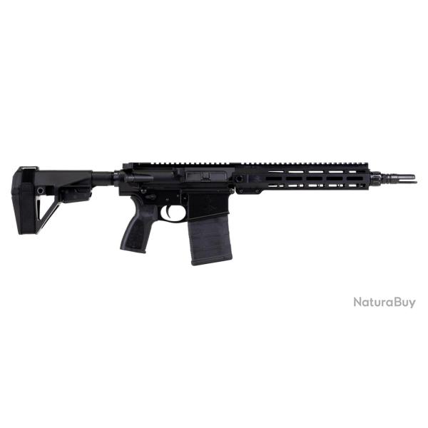 Carabine PSA Sabre-10 Forged 12.5" .308 Pistol w/Rifle Speed Gas Block and SBA-5 Brace, Black