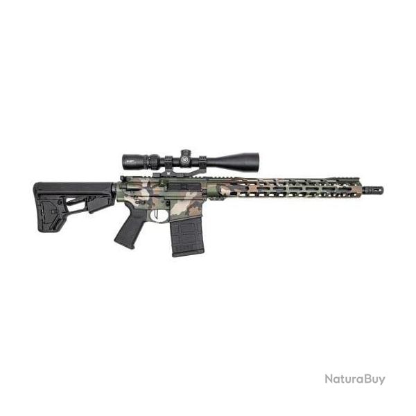 Carabine PSA Custom 16" Mid-length .308 WIN 1/10 Nitride 15" LtWt Mlok Rifle, 3.5 Flat FCG- Woodland