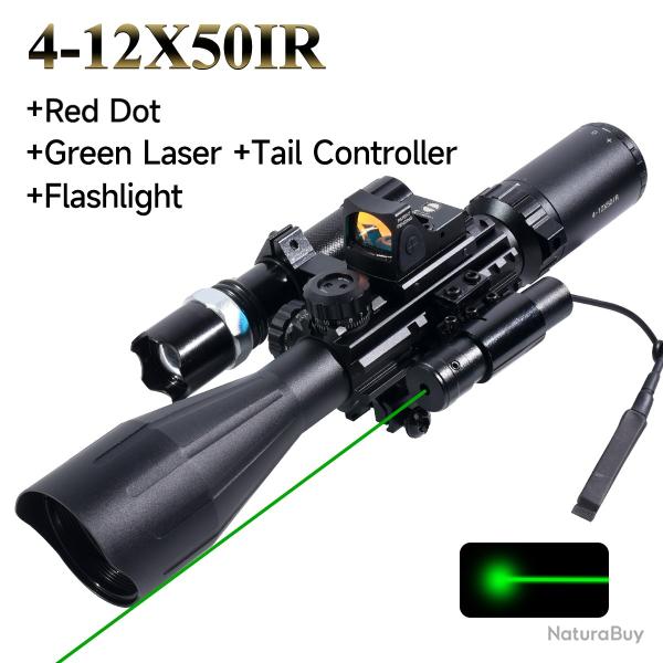 DulSight-Tlmtre de chasse 4-12x50IR -**Set F LIVRAISON GRATUITE