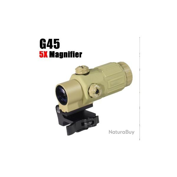 DulG45 Loupe HD 5X Pliable, Rabat latral -**G45 TAN