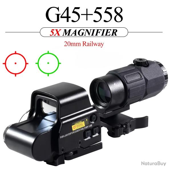 DulG45 Loupe HD 5X Pliable, Rabat latral -**G45 558 Black LIVRAISON GRATUITE