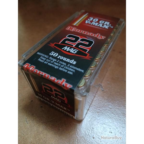 50 HORNADY 22 WMR V-MAX 30 grains