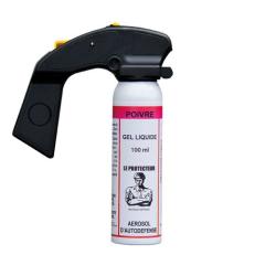 Bombe A&Eacute;ROSOL Lacrymog&egrave;ne GEL POIVRE 100 ML AVEC POIGN&Eacute;E