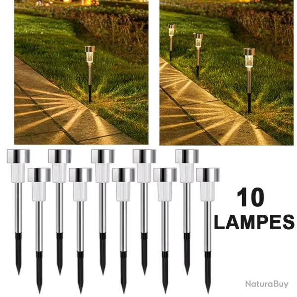 LAMPES DE JARDIN SOLAIRES AUTONOMES - LUMI�RE CHAUDE - LIVRAISON GRATUITE