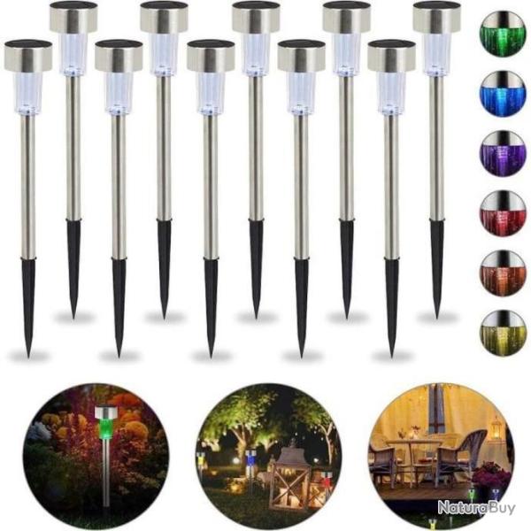 LAMPES DE JARDIN SOLAIRES AUTONOMES - MULTICOLORES - LIVRAISON GRATUITE