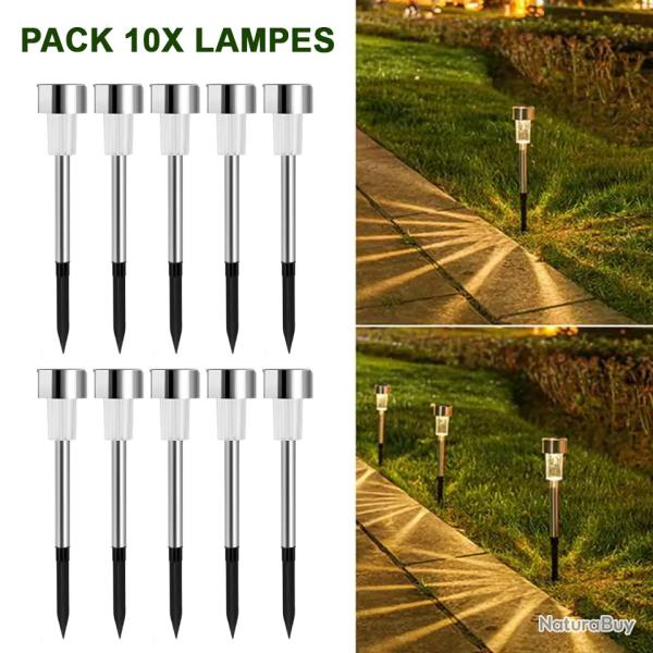 LAMPES DE JARDIN SOLAIRES LUMI�RE CHAUDE - AUTONOMES - LIVRAISON GRATUITE