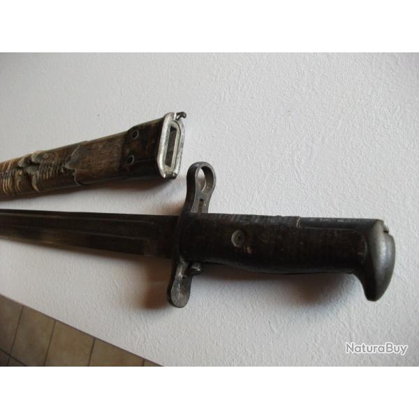 LOT EQUIPEMENT MILITAIRE BAIONNETTE AMERICAINE DE LA GUERRE 14/18