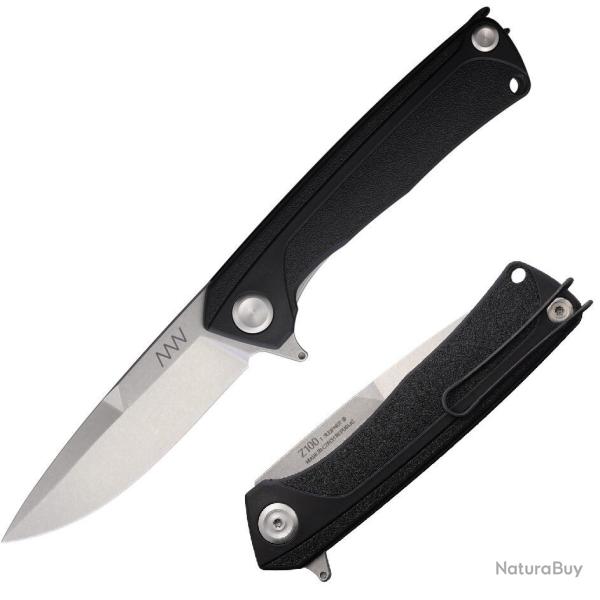 Couteau Acta Non Verba Z100 Lame Drop Point Acier N690 Manche G10 Linerlock Clip ANVZ100008