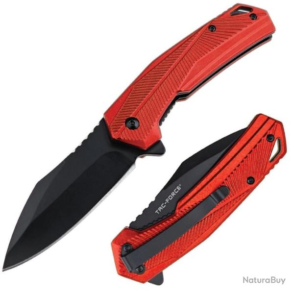Couteau Tac Force A/O Lame Acier 3Cr13MoV Manche Alu Rouge Linerlock Clip TF2018RD