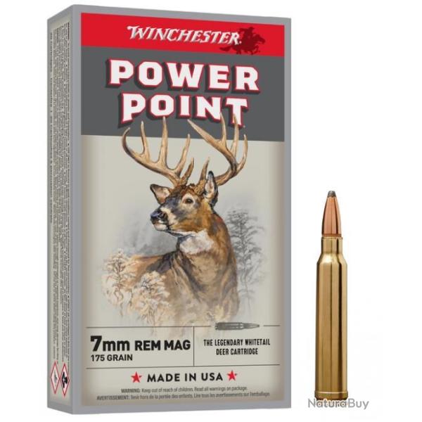 WINCHESTER cal.7mm Rem Mag Power Point 175 grains - 11.3 grammes /20