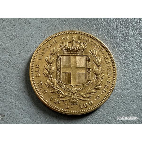 Monnaie, Italie, pi�ce 100 Lire or 1834 -Charles Albert - Pi�mont Sardaigne