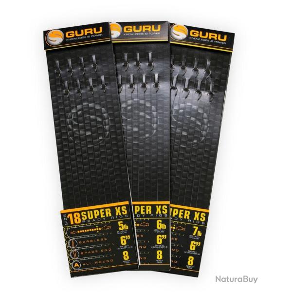GURU BAS DE LIGNE SUPER XS SPADE POLE RIGS 6" - 15CM GURU 0,15mm 18 6''15cm
