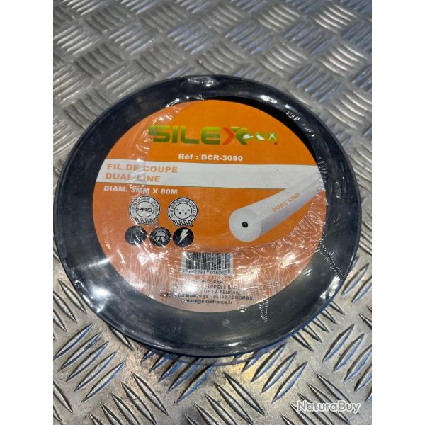 Bobine fil coupe rond dual line debroussailleuse 80 m X diam 3 mm silex gamme pro