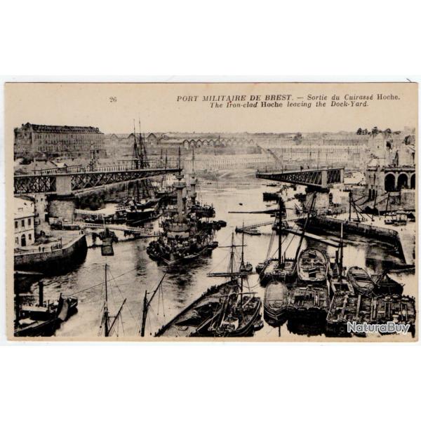 CPA - Marine - PORT MILITAIRE DE BREST - SORTIE DU CUIRASSE "LE HOCHE" N� 1234