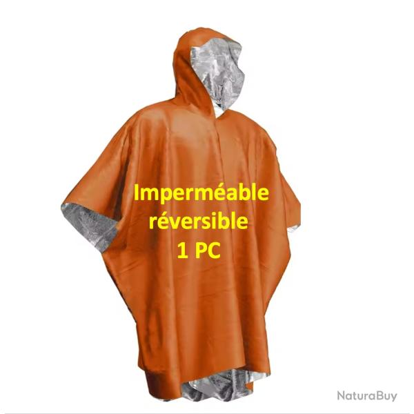 Poncho imperm�able d'urgence, couverture imperm�able, �quipement chasse, p�che, camping  Secours