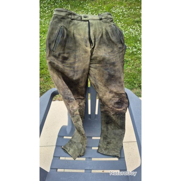 pantalon cuir vert