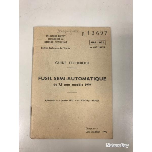 Guide technique r�glementaire fusil MAS 49.