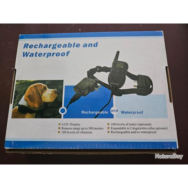 Collier de dressage chien  distance 300m rechargeable et tanche For 1 Dog