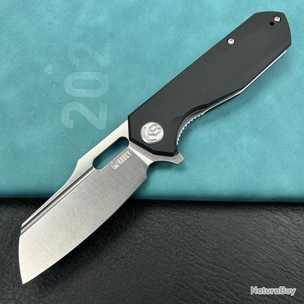 Couteau Kubey Atlas Black Manche G10 Lame Tanto Reverse Acier 14C28N IKBS Linerlock Clip KUB328D