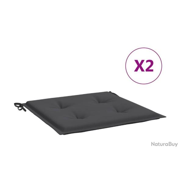 Coussins anthracite 40x40 cm en tissu Oxford pour mobilier de jardin - Lot de 2