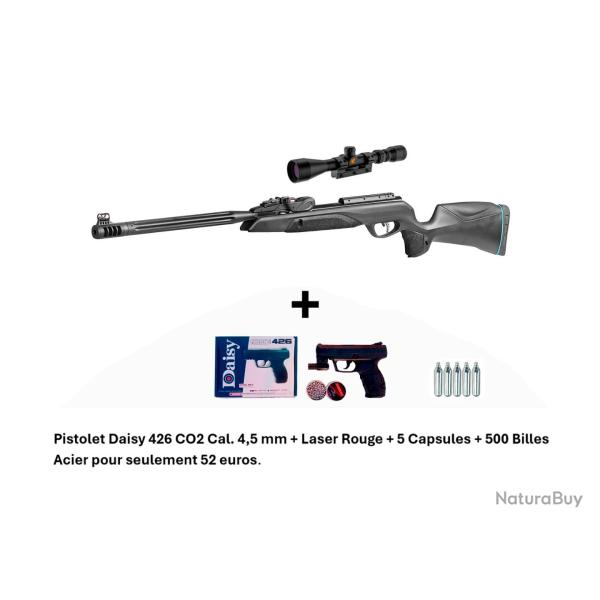 Vente Flash ! Carabine + Lunette Speedster IGT 10X GEN2i 4,5 mm + Pistolet  Daisy Mod. 426 + Laser