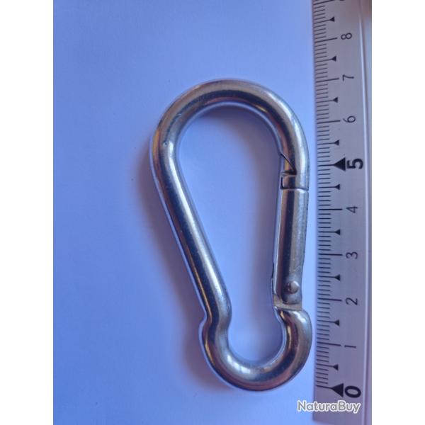 Mousquetons de Pompier � Ressort en INOX A4 MARIN - M7 - � 6,78 mm - Longueur : 7 cm - Qtit� : 5