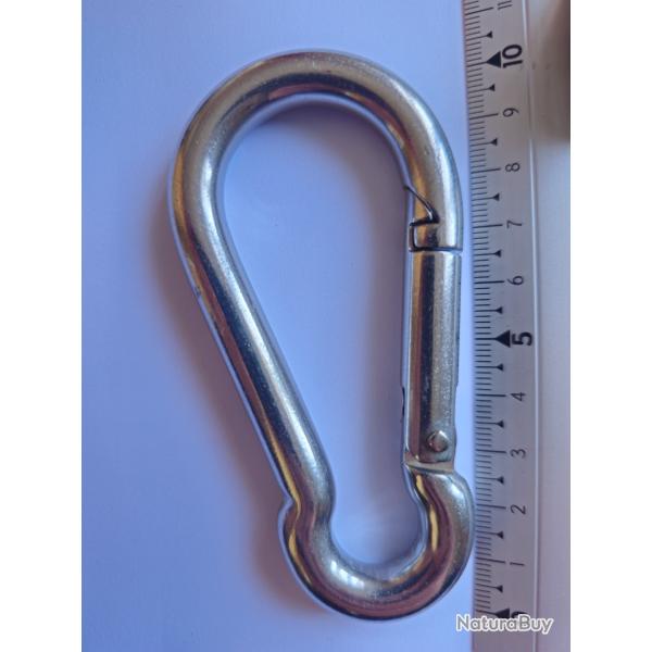 Mousquetons de Pompier � Ressort en INOX A4 MARIN - M10 - � 9,74 mm - Longueur : 10 cm - Qtit� : 2