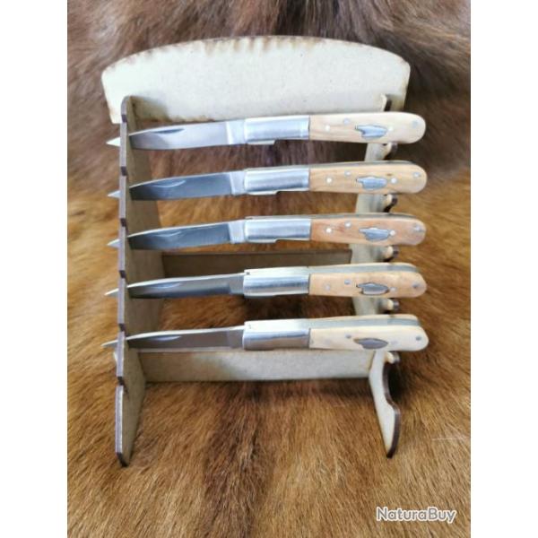 LOT DE 5 Couteaux de poche Vendetta manche bois avec  Carte  Corse2ghd 2