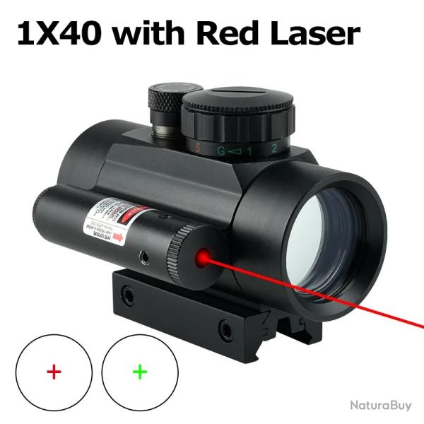 Lunette de vise optique compacte  -**1x40 red laser--20mm