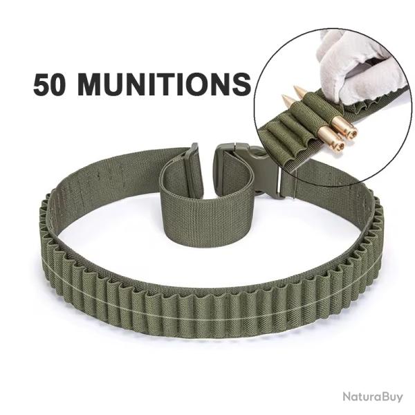 CARTOUCHI�RE 50 EMPLACEMENTS - ARMES RAY�ES - VERTE - LIVRAISON GRATUITE