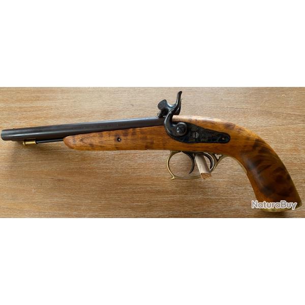 PISTOLET  CORSAIR  � PERCUSSION canons juxtapos�s / ARMI JAGER  , POUDRE NOIRE  CAL . 36