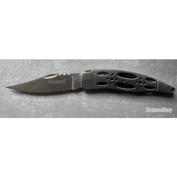 Couteau pliant Stepland neuf - Acier inox, design moderne, avec bo�te d'origine