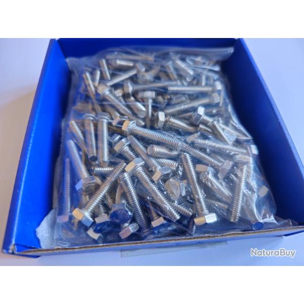 Boulons � t�te hexagonale en INOX A4 MARIN (316L) - �6 mm x 30 mm - Quantit� : 100 - M6