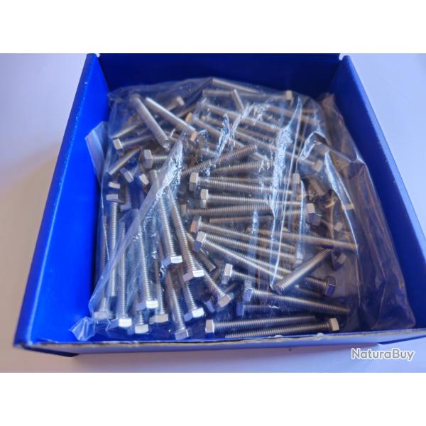 Boulons � t�te hexagonale en INOX A4 MARIN (316L) - �6 mm x 50 mm - Quantit� : 100 - M6