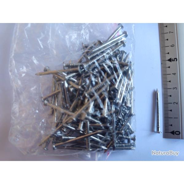 Clous � t�te plate en INOX A4 MARIN (316L) - �2.2 mm x 30 mm - Quantit� : 100 - Ultra r�sistant