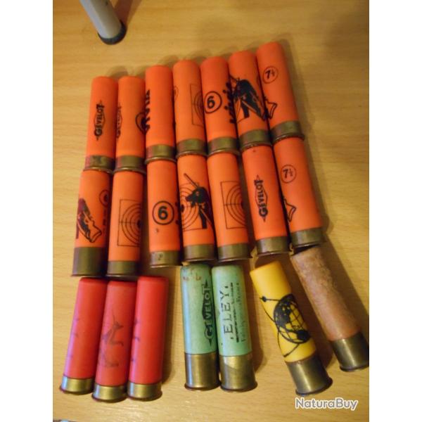 Lot de 37 cartouches anciennes cal. 20 et 16