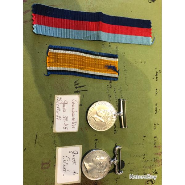 Lot m�dailles anglaise de Crim�e � 39/45