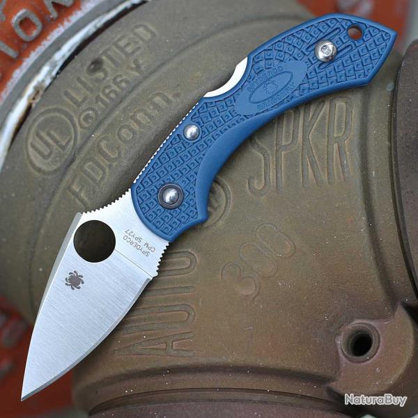 Couteau Spyderco Dragonfly 2 Cobalt Manche FRN Bleu Lame Acier CPM SPY27 Lockback Japan SC28PCBL2