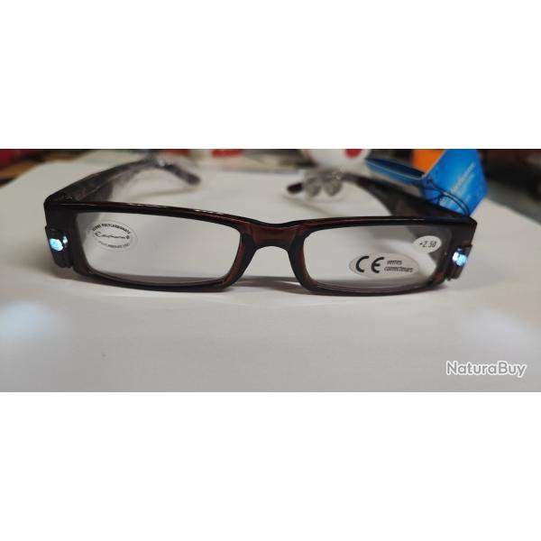 LUNETTE LOUPE +2.50 - AVEC LED - NEUF