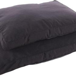 COUSSIN PANAMA RECTANGULAIRE + FERMETURE ECLAIR + REBORD GRIS FONCE 100X70X12CM