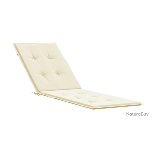 Coussin de chaise longue terrasse cr�me 180x50x4 cm tissu Oxford imperm�able