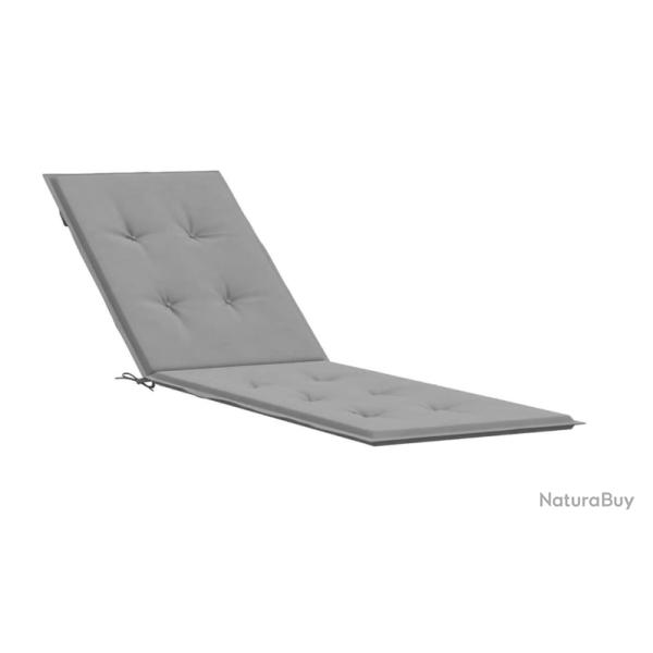 Coussin de chaise longue terrasse gris 180x50x4 cm tissu Oxford imperm�able