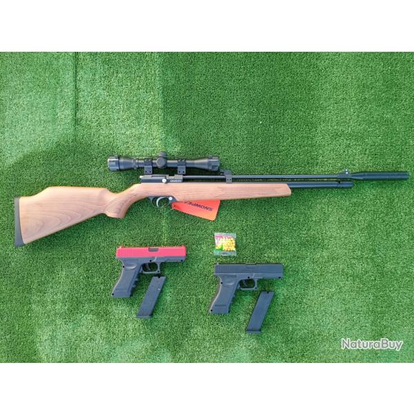 PACK CADEAU-2 ! CARABINE PCP ARTEMIS PR900 R GEN 2 C. 4,5 mm + Lunette 3-9 X 40 + Pistolet Glock 17